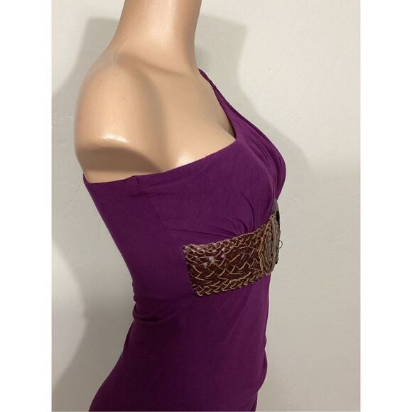 New. SKY purple Grecian style dress with leather. Normally $224. Medium - Picture 5 of 9